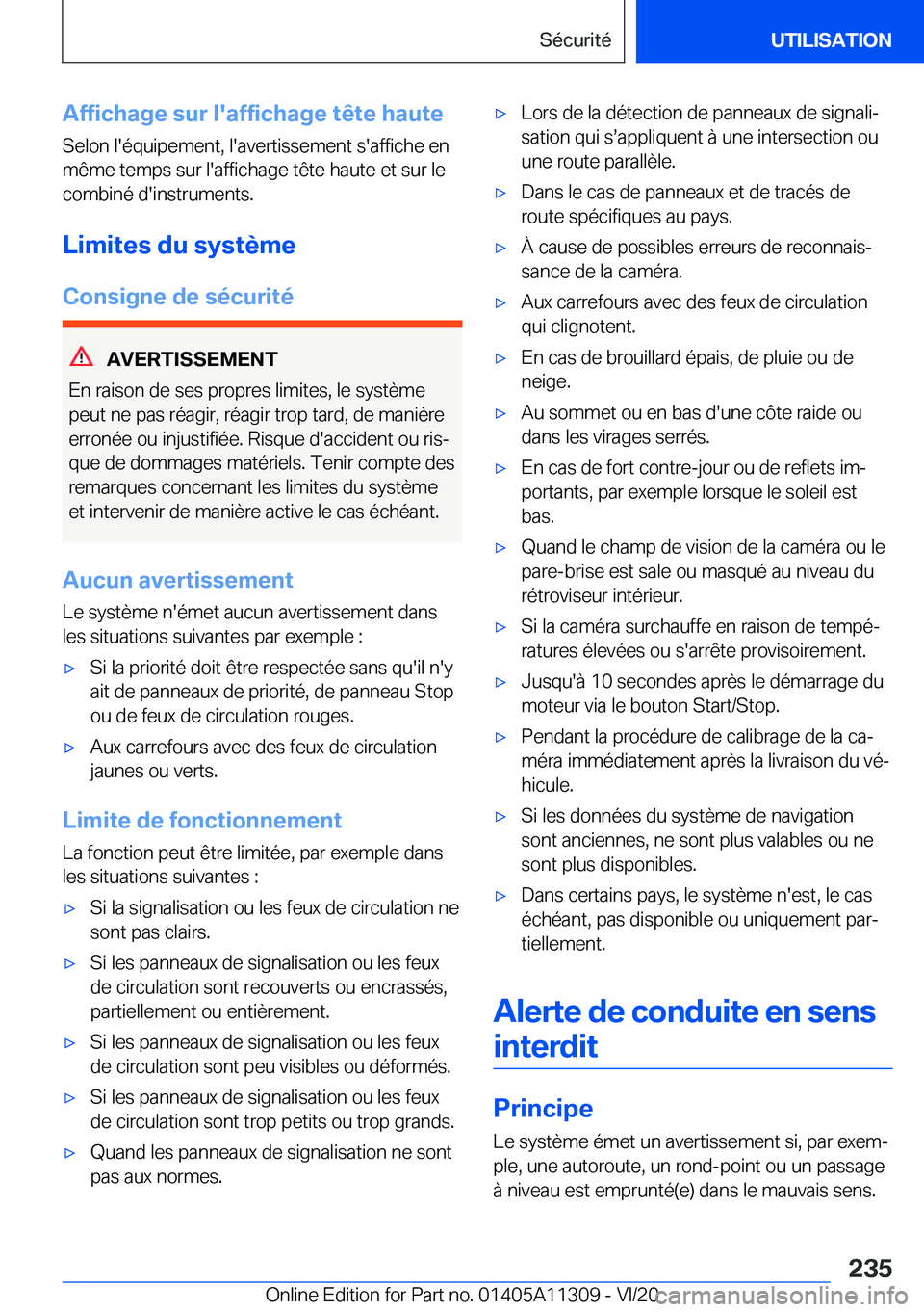 BMW 5 SERIES 2021  Notices Demploi (in French) �A�f�f�i�c�h�a�g�e��s�u�r��l�'�a�f�f�i�c�h�a�g�e��t�ê�t�e��h�a�u�t�e
�S�e�l�o�n��l�'�é�q�u�i�p�e�m�e�n�t�,��l�'�a�v�e�r�t�i�s�s�e�m�e�n�t��s�'�a�f�f�i�c�h�e��e�n
�m�ê�m�e��