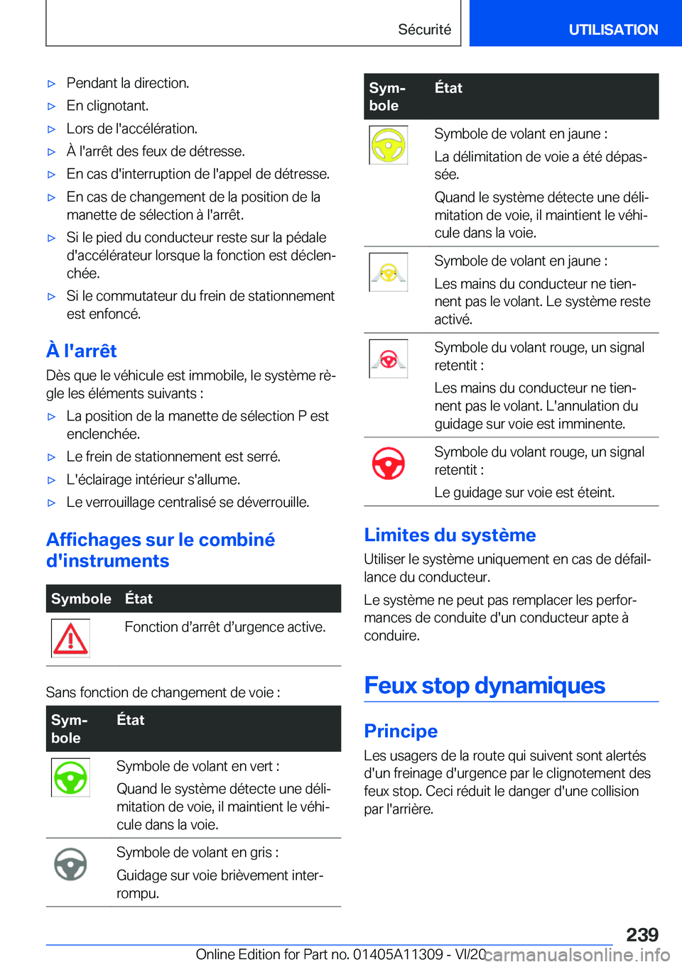 BMW 5 SERIES 2021  Notices Demploi (in French) 'x�P�e�n�d�a�n�t��l�a��d�i�r�e�c�t�i�o�n�.'x�E�n��c�l�i�g�n�o�t�a�n�t�.'x�L�o�r�s��d�e��l�'�a�c�c�é�l�é�r�a�t�i�o�n�.'x�