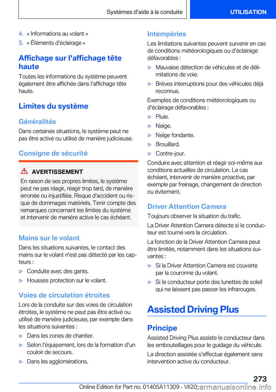 BMW 5 SERIES 2021  Notices Demploi (in French) �4�.�k��I�n�f�o�r�m�a�t�i�o�n�s��a�u��v�o�l�a�n�t��{�5�.�k��