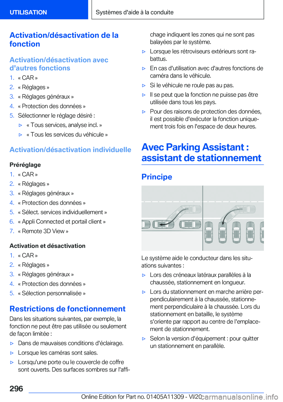 BMW 5 SERIES 2021  Notices Demploi (in French) �A�c�t�i�v�a�t�i�o�n�/�d�é�s�a�c�t�i�v�a�t�i�o�n��d�e��l�a
�f�o�n�c�t�i�o�n
�A�c�t�i�v�a�t�i�o�n�/�d�é�s�a�c�t�i�v�a�t�i�o�n��a�v�e�c �d�'�a�u�t�r�e�s��f�o�n�c�t�i�o�n�s�1�.�k��C�A�R��{�2�