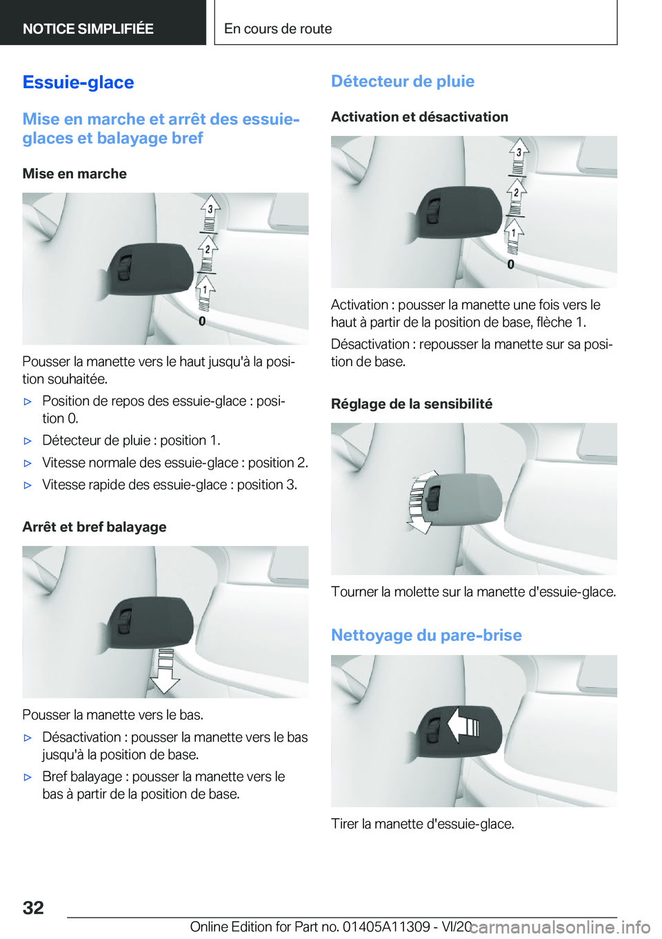 BMW 5 SERIES 2021  Notices Demploi (in French) �E�s�s�u�i�e�-�g�l�a�c�e�M�i�s�e��e�n��m�a�r�c�h�e��e�t��a�r�r�ê�t��d�e�s��e�s�s�u�i�e�-
�g�l�a�c�e�s��e�t��b�a�l�a�y�a�g�e��b�r�e�f
�M�i�s�e��e�n��m�a�r�c�h�e
�P�o�u�s�s�e�r��l�a��m�a�n