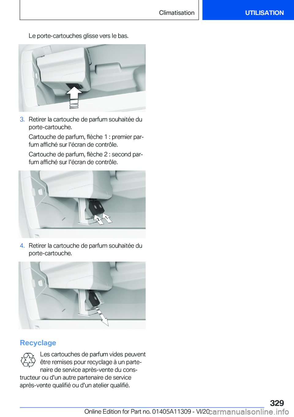 BMW 5 SERIES 2021  Notices Demploi (in French) �L�e��p�o�r�t�e�-�c�a�r�t�o�u�c�h�e�s��g�l�i�s�s�e��v�e�r�s��l�e��b�a�s�.�3�.�R�e�t�i�r�e�r��l�a��c�a�r�t�o�u�c�h�e��d�e��p�a�r�f�u�m��s�o�u�h�a�i�t�é�e��d�u�p�o�r�t�e�-�c�a�r�t�o�u�c�h�e�