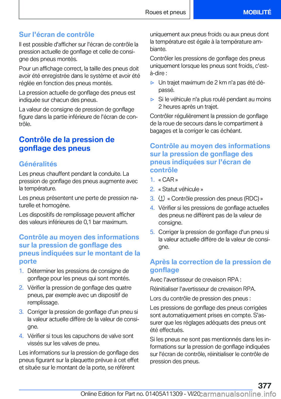 BMW 5 SERIES 2021  Notices Demploi (in French) �S�u�r��l�'�é�c�r�a�n��d�e��c�o�n�t�r�