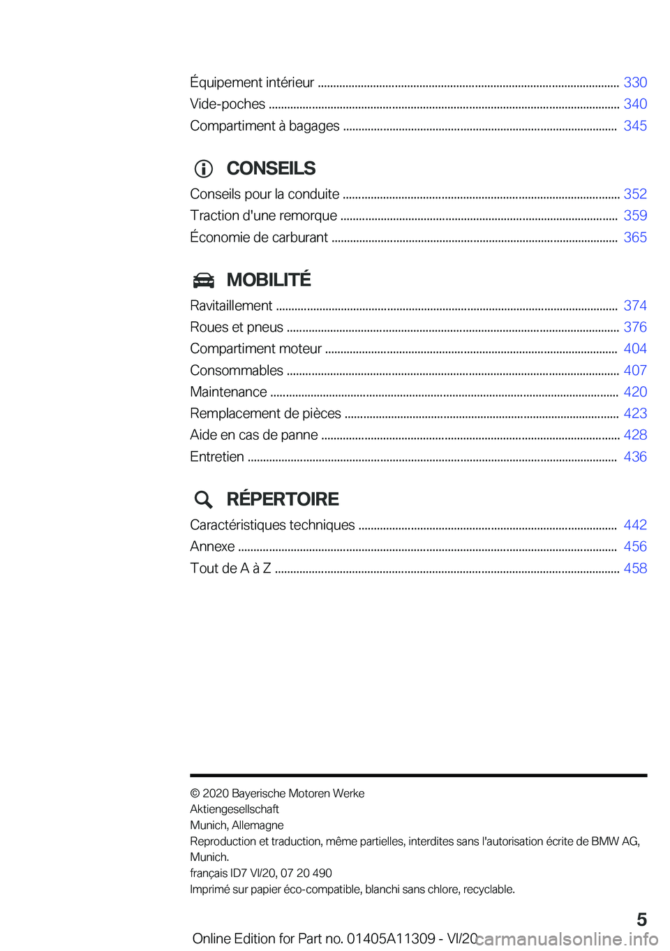 BMW 5 SERIES 2021  Notices Demploi (in French) �