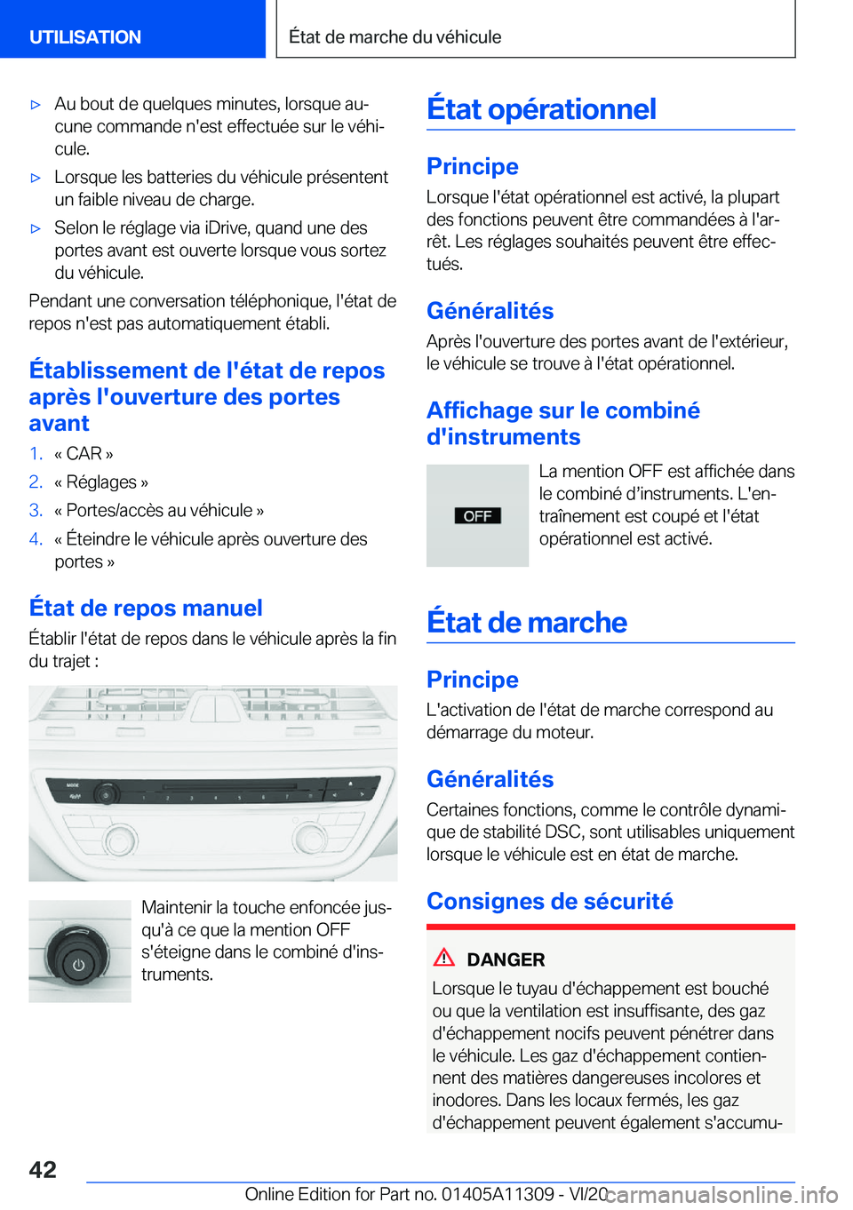 BMW 5 SERIES 2021  Notices Demploi (in French) 'x�A�u��b�o�u�t��d�e��q�u�e�l�q�u�e�s��m�i�n�u�t�e�s�,��l�o�r�s�q�u�e��a�uj�c�u�n�e��c�o�m�m�a�n�d�e��n�'�e�s�t��e�f�f�e�c�t�u�é�e��s�u�r��l�e��v�é�h�ij�c�u�l�e�.'x�L�o�r�s