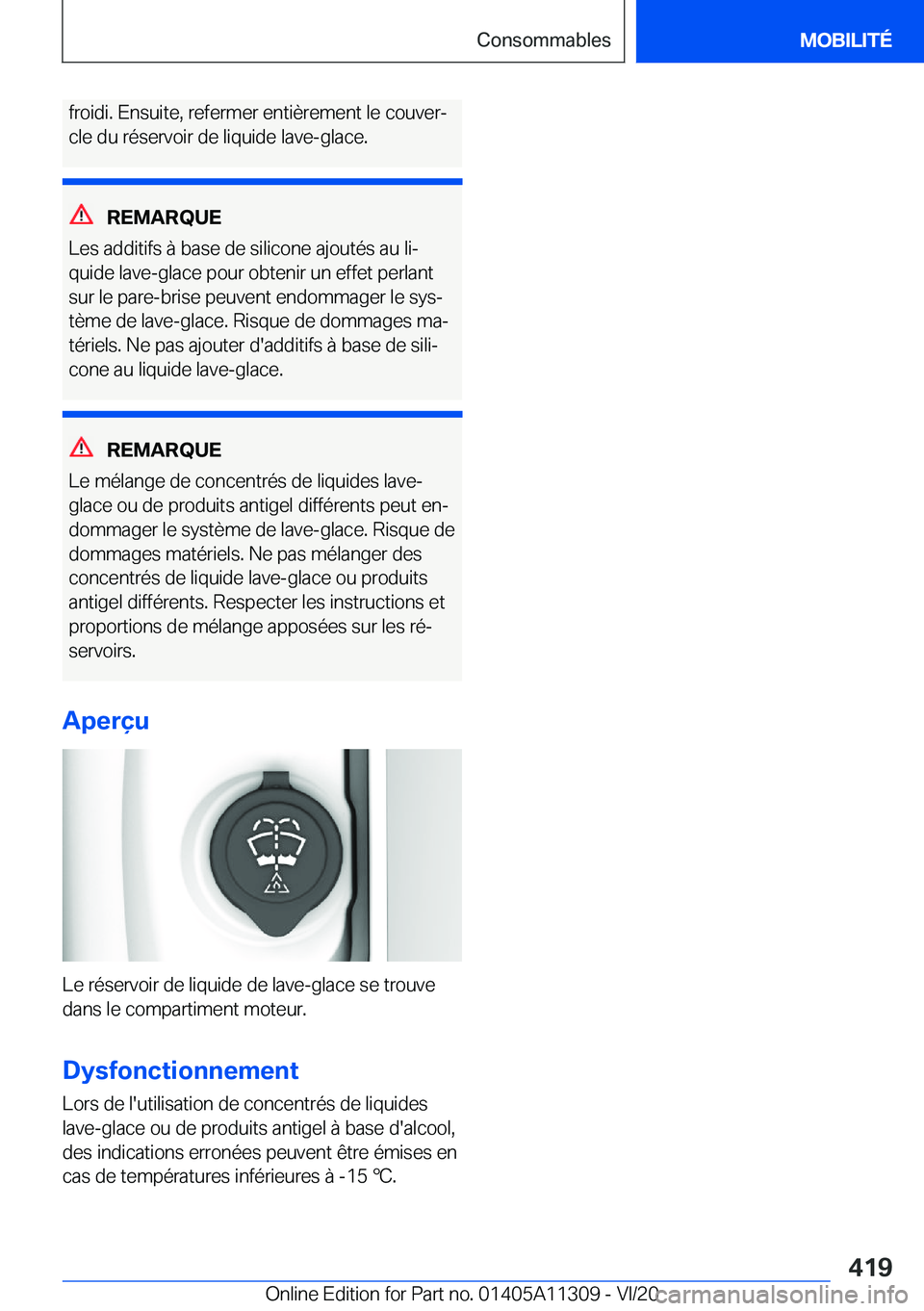 BMW 5 SERIES 2021  Notices Demploi (in French) �f�r�o�i�d�i�.��E�n�s�u�i�t�e�,��r�e�f�e�r�m�e�r��e�n�t�i�è�r�e�m�e�n�t��l�e��c�o�u�v�e�rj
�c�l�e��d�u��r�é�s�e�r�v�o�i�r��d�e��l�i�q�u�i�d�e��l�a�v�e�-�g�l�a�c�e�.
�R�E�M�A�R�Q�U�E
�L�e�