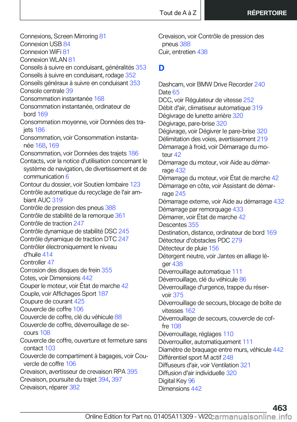 BMW 5 SERIES 2021  Notices Demploi (in French) �C�o�n�n�e�x�i�o�n�s�,��S�c�r�e�e�n��M�i�r�r�o�r�i�n�g��8�1�
�C�o�n�n�e�x�i�o�n��U�S�B� �8�4�
�C�o�n�n�e�x�i�o�n��W�i�F�i� �8�1�
�C�o�n�n�e�x�i�o�n��W�L�A�N� �8�1�
�C�o�n�s�e�i�l�s��
