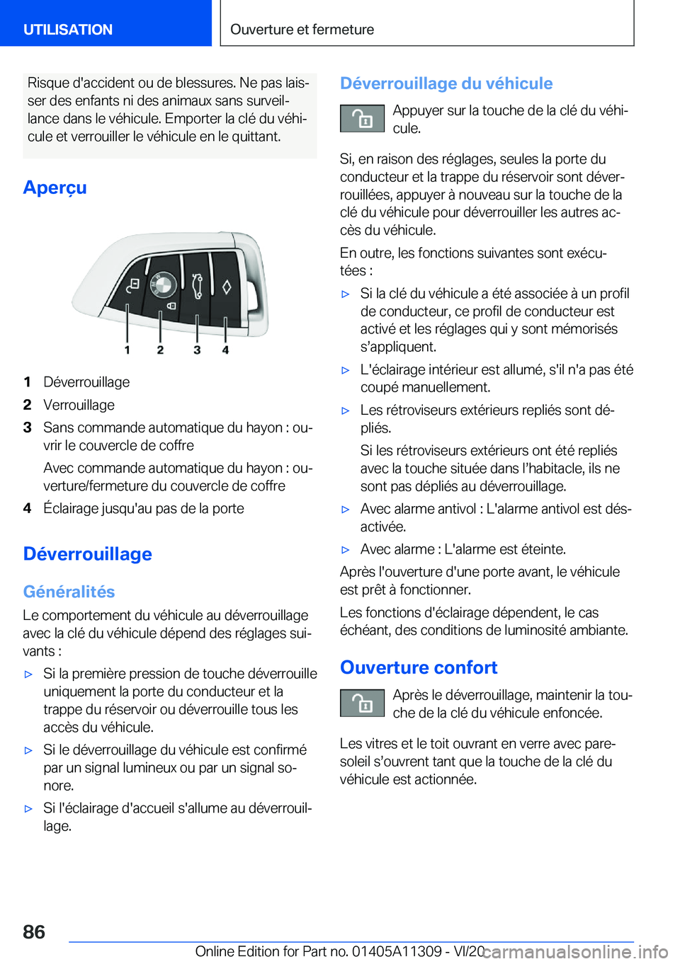 BMW 5 SERIES 2021  Notices Demploi (in French) �R�i�s�q�u�e��d�'�a�c�c�i�d�e�n�t��o�u��d�e��b�l�e�s�s�u�r�e�s�.��N�e��p�a�s��l�a�i�sj�s�e�r��d�e�s��e�n�f�a�n�t�s��n�i��d�e�s��a�n�i�m�a�u�x��s�a�n�s��s�u�r�v�e�i�lj
�l�a�n�c�e��