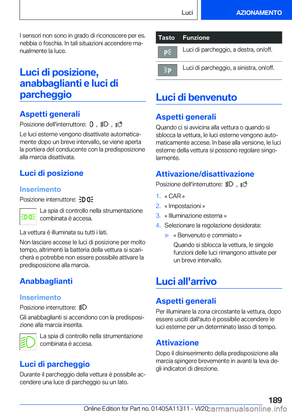 BMW 5 SERIES 2021  Libretti Di Uso E manutenzione (in Italian) �I��s�e�n�s�o�r�i��n�o�n��s�o�n�o��i�n��g�r�a�d�o��d�i��r�i�c�o�n�o�s�c�e�r�e��p�e�r��e�s�.
�n�e�b�b�i�a��o��f�o�s�c�h�i�a�.��I�n��t�a�l�i��s�i�t�u�a�z�i�o�n�i��a�c�c�e�n�d�e�r�e��m�a