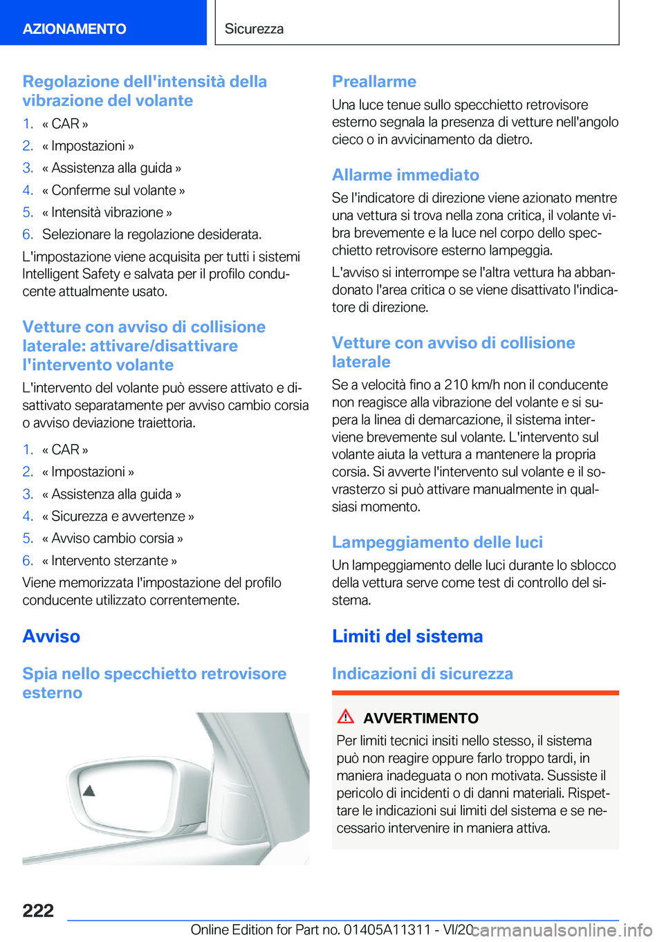 BMW 5 SERIES 2021  Libretti Di Uso E manutenzione (in Italian) �R�e�g�o�l�a�z�i�o�n�e��d�e�l�l�'�i�n�t�e�n�s�i�t�