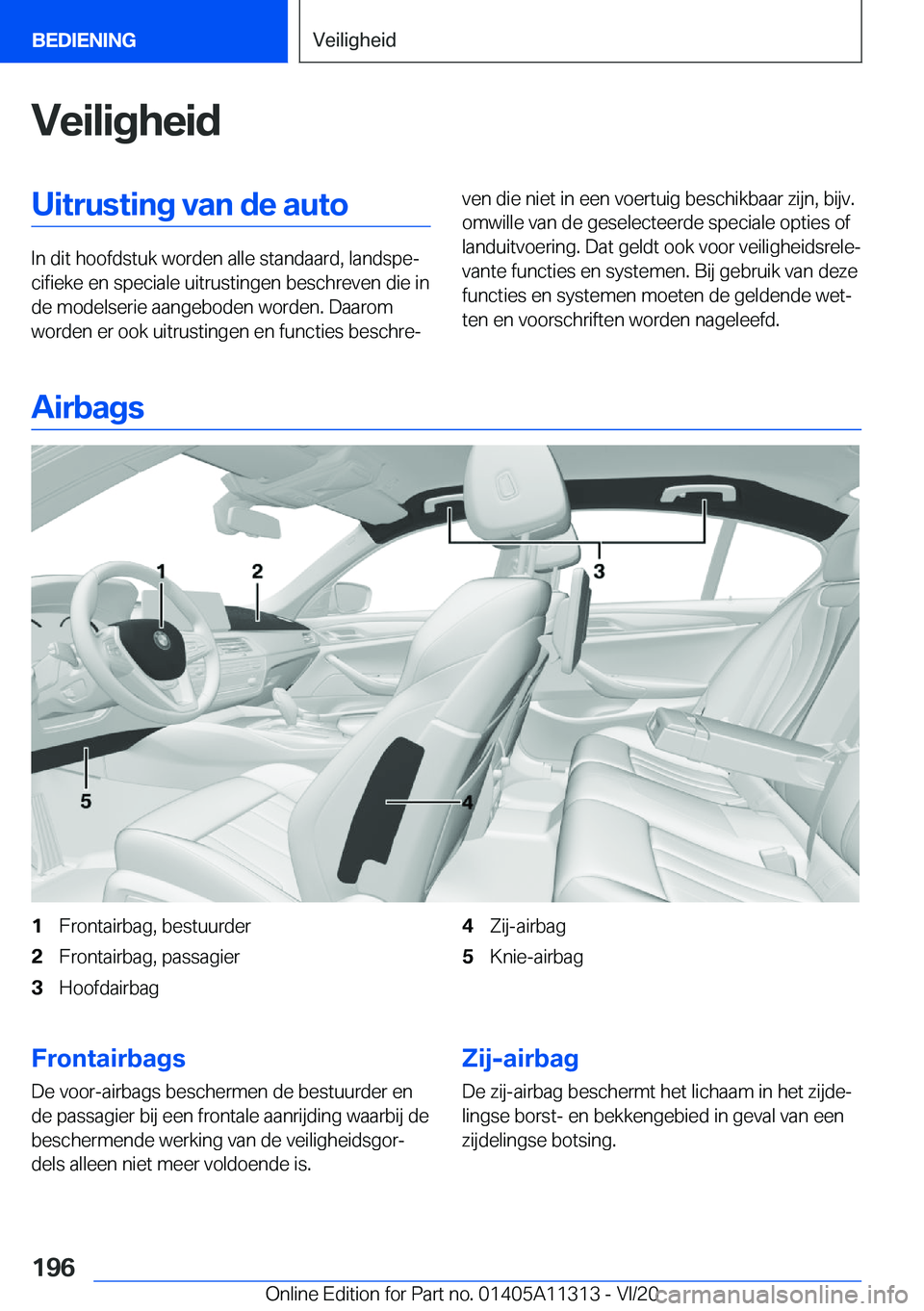 BMW 5 SERIES 2021  Instructieboekjes (in Dutch) �V�e�i�l�i�g�h�e�i�d�U�i�t�r�u�s�t�i�n�g��v�a�n��d�e��a�u�t�o
�I�n��d�i�t��h�o�o�f�d�s�t�u�k��w�o�r�d�e�n��a�l�l�e��s�t�a�n�d�a�a�r�d�,��l�a�n�d�s�p�ej�c�i�f�i�e�k�e��e�n��s�p�e�c�i�a�l�e�