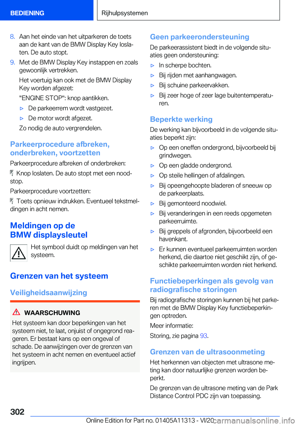 BMW 5 SERIES 2021  Instructieboekjes (in Dutch) �8�.�A�a�n��h�e�t��e�i�n�d�e��v�a�n��h�e�t��u�i�t�p�a�r�k�e�r�e�n��d�e��t�o�e�t�s
�a�a�n��d�e��k�a�n�t��v�a�n��d�e��B�M�W��D�i�s�p�l�a�y��K�e�y��l�o�s�l�aj
�t�e�n�.��D�e��a�u�t�o��s