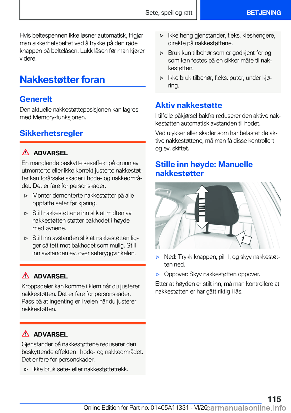 BMW 5 SERIES 2021  InstruksjonsbØker (in Norwegian) �H�v�i�s��b�e�l�t�e�s�p�e�n�n�e�n��i�k�k�e��l�