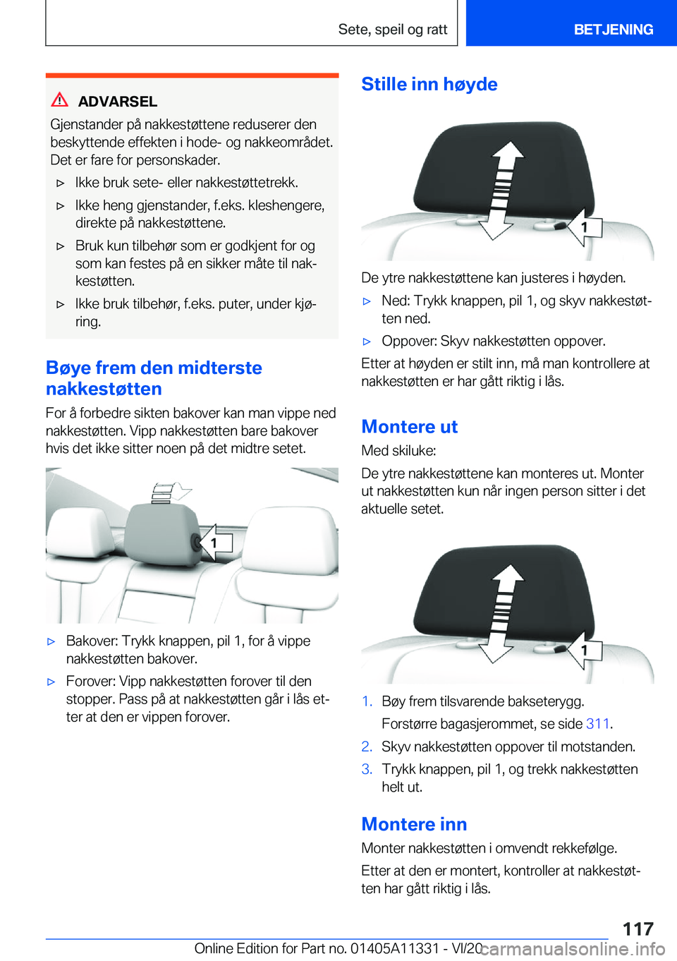 BMW 5 SERIES 2021  InstruksjonsbØker (in Norwegian) �A�D�V�A�R�S�E�L
�G�j�e�n�s�t�a�n�d�e�r��p�å��n�a�k�k�e�s�t�