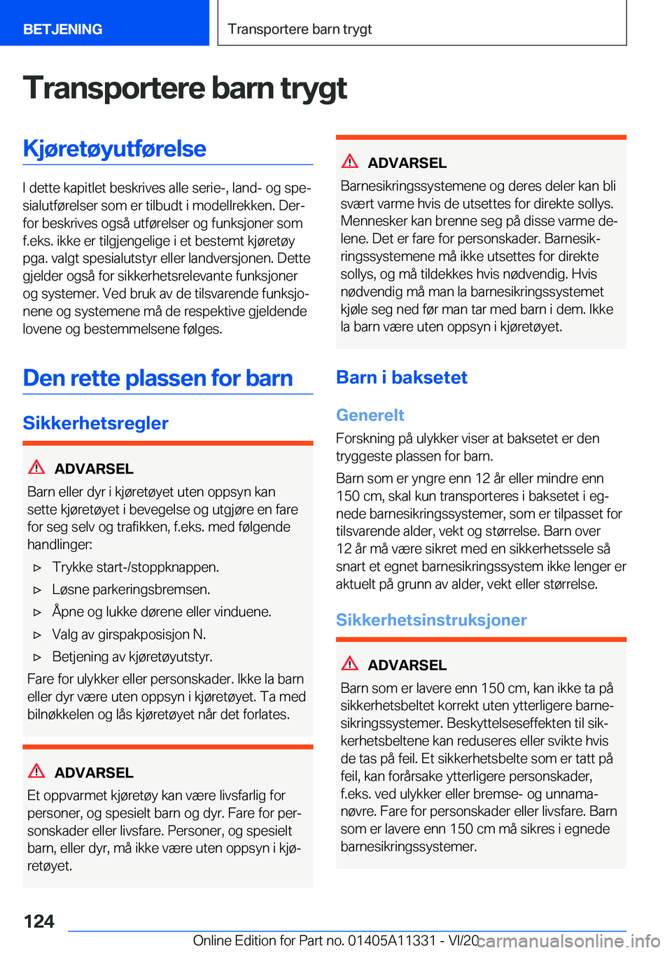 BMW 5 SERIES 2021  InstruksjonsbØker (in Norwegian) �T�r�a�n�s�p�o�r�t�e�r�e��b�a�r�n��t�r�y�g�t�K�j�
