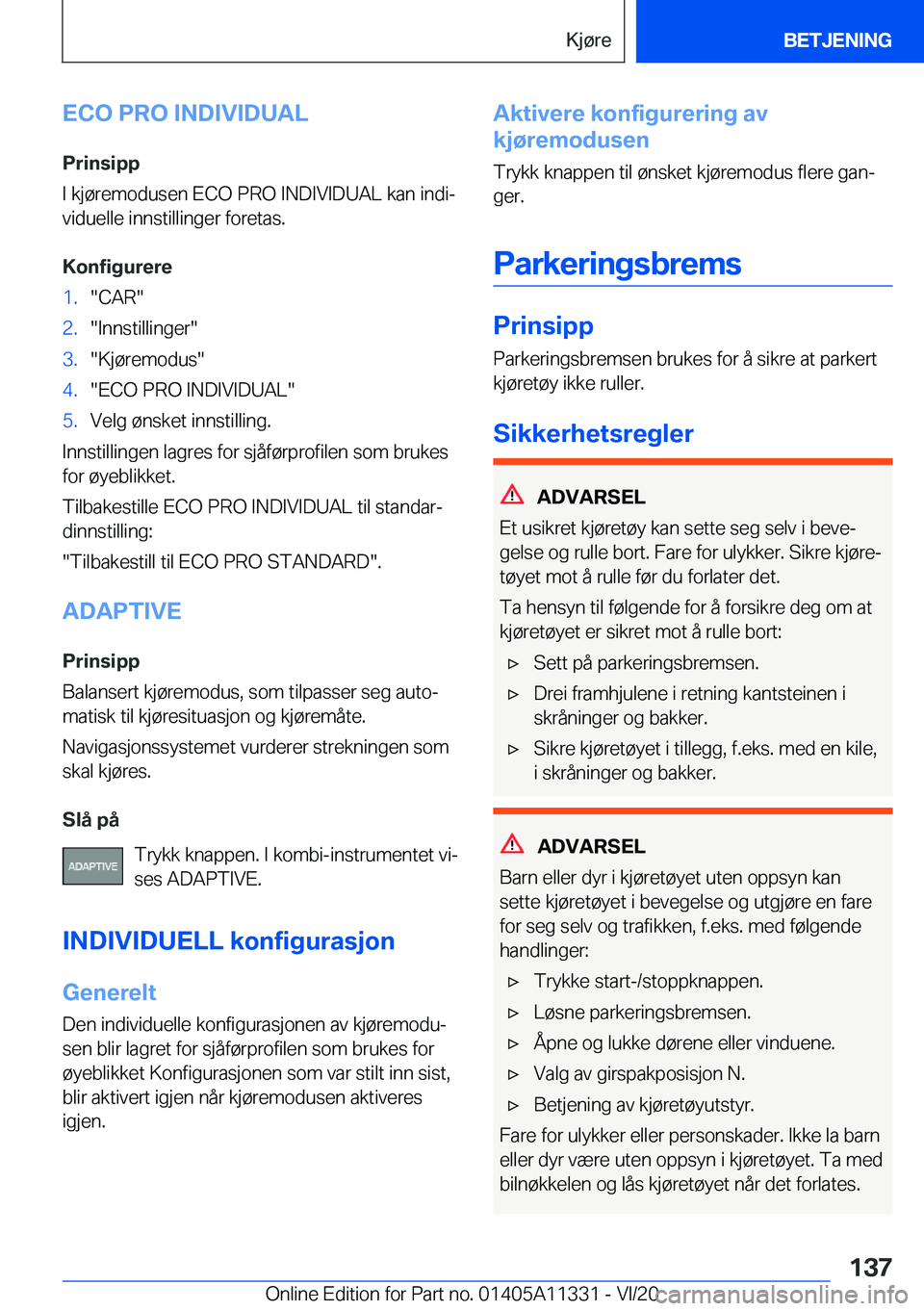 BMW 5 SERIES 2021  InstruksjonsbØker (in Norwegian) �E�C�O��P�R�O��I�N�D�I�V�I�D�U�A�L
�P�r�i�n�s�i�p�p
�I��k�j�
