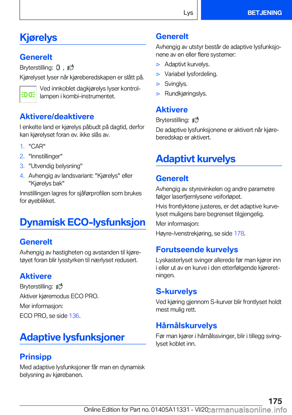 BMW 5 SERIES 2021  InstruksjonsbØker (in Norwegian) �K�j�