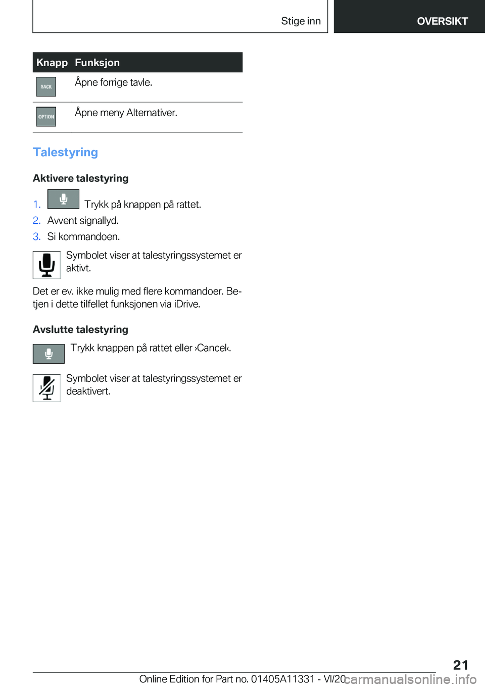 BMW 5 SERIES 2021  InstruksjonsbØker (in Norwegian) �K�n�a�p�p�F�u�n�k�s�j�o�n�