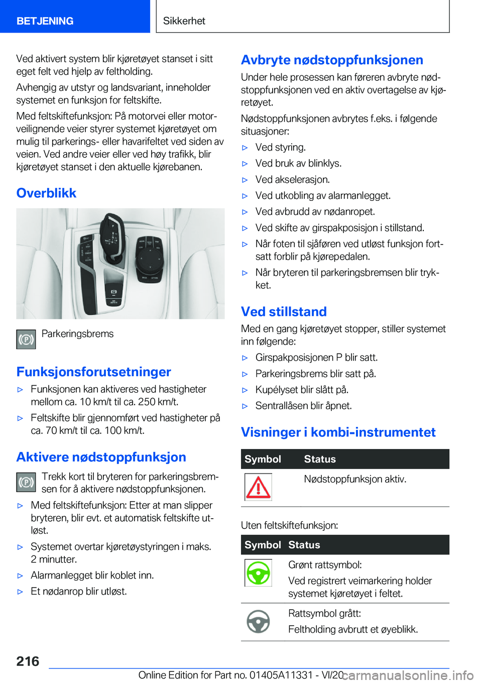 BMW 5 SERIES 2021  InstruksjonsbØker (in Norwegian) �V�e�d��a�k�t�i�v�e�r�t��s�y�s�t�e�m��b�l�i�r��k�j�
