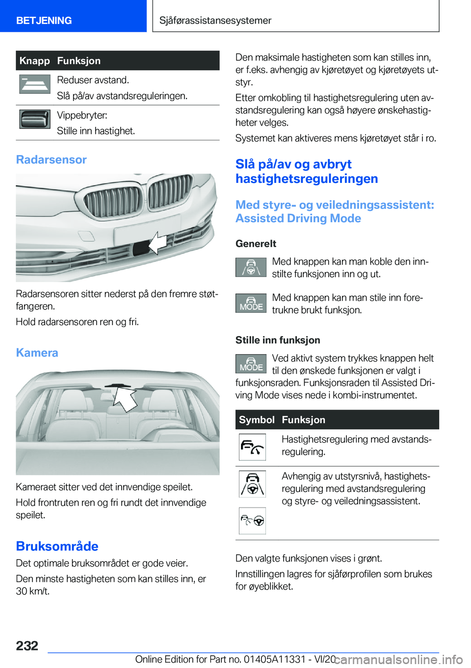 BMW 5 SERIES 2021  InstruksjonsbØker (in Norwegian) �K�n�a�p�p�F�u�n�k�s�j�o�n�R�e�d�u�s�e�r��a�v�s�t�a�n�d�.
�S�l�å��p�å�/�a�v��a�v�s�t�a�n�d�s�r�e�g�u�l�e�r�i�n�g�e�n�.�V�i�p�p�e�b�r�y�t�e�r�:
�S�t�i�l�l�e��i�n�n��h�a�s�t�i�g�h�e�t�.
�R�a�d�a�
