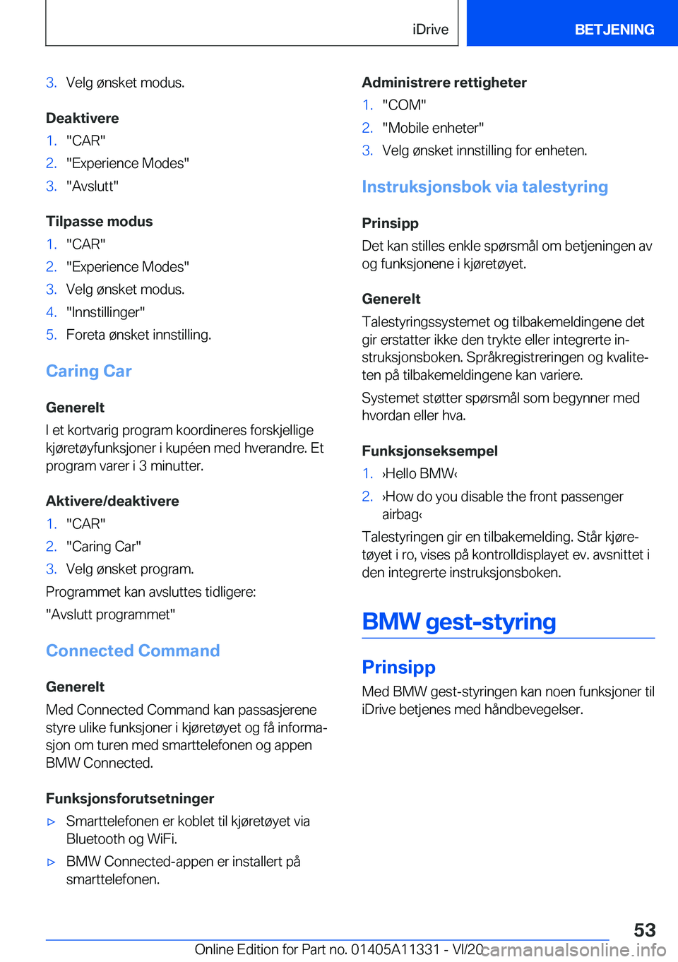 BMW 5 SERIES 2021  InstruksjonsbØker (in Norwegian) �3�.�V�e�l�g��