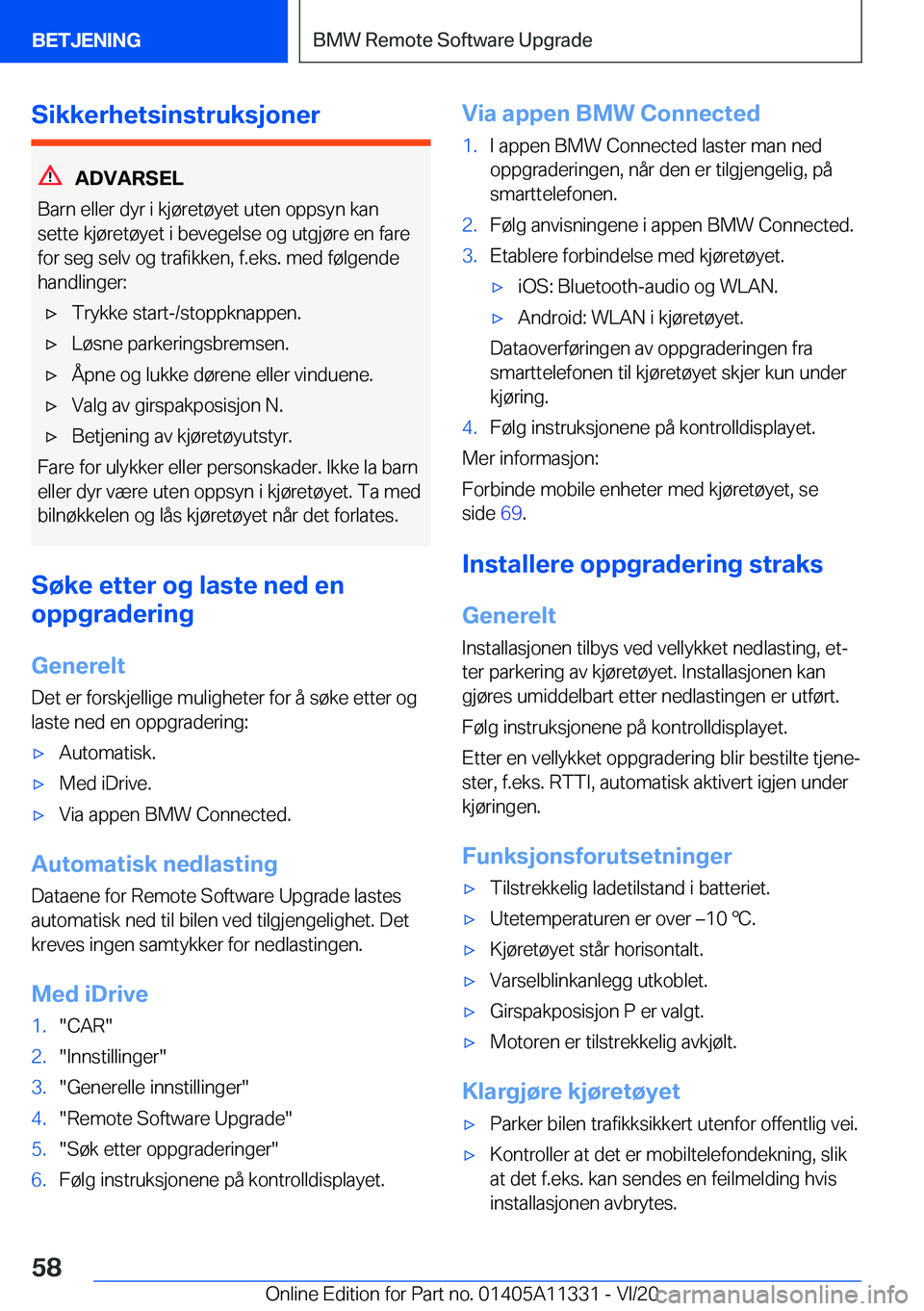 BMW 5 SERIES 2021  InstruksjonsbØker (in Norwegian) �S�i�k�k�e�r�h�e�t�s�i�n�s�t�r�u�k�s�j�o�n�e�r
�A�D�V�A�R�S�E�L
�B�a�r�n��e�l�l�e�r��d�y�r��i��k�j�