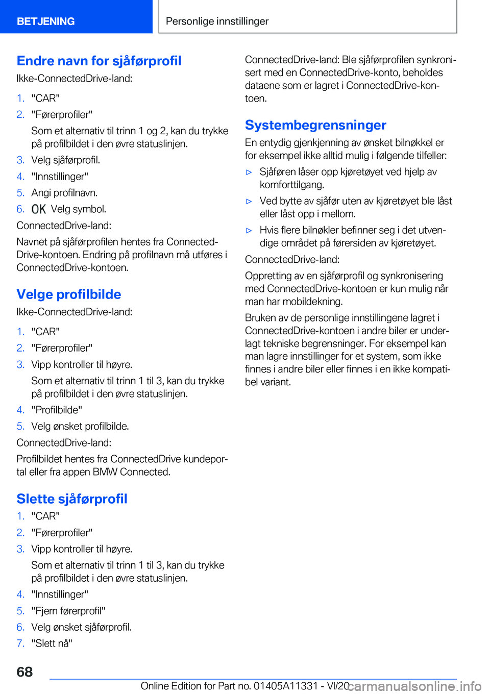BMW 5 SERIES 2021  InstruksjonsbØker (in Norwegian) �E�n�d�r�e��n�a�v�n��f�o�r��s�j�å�f�