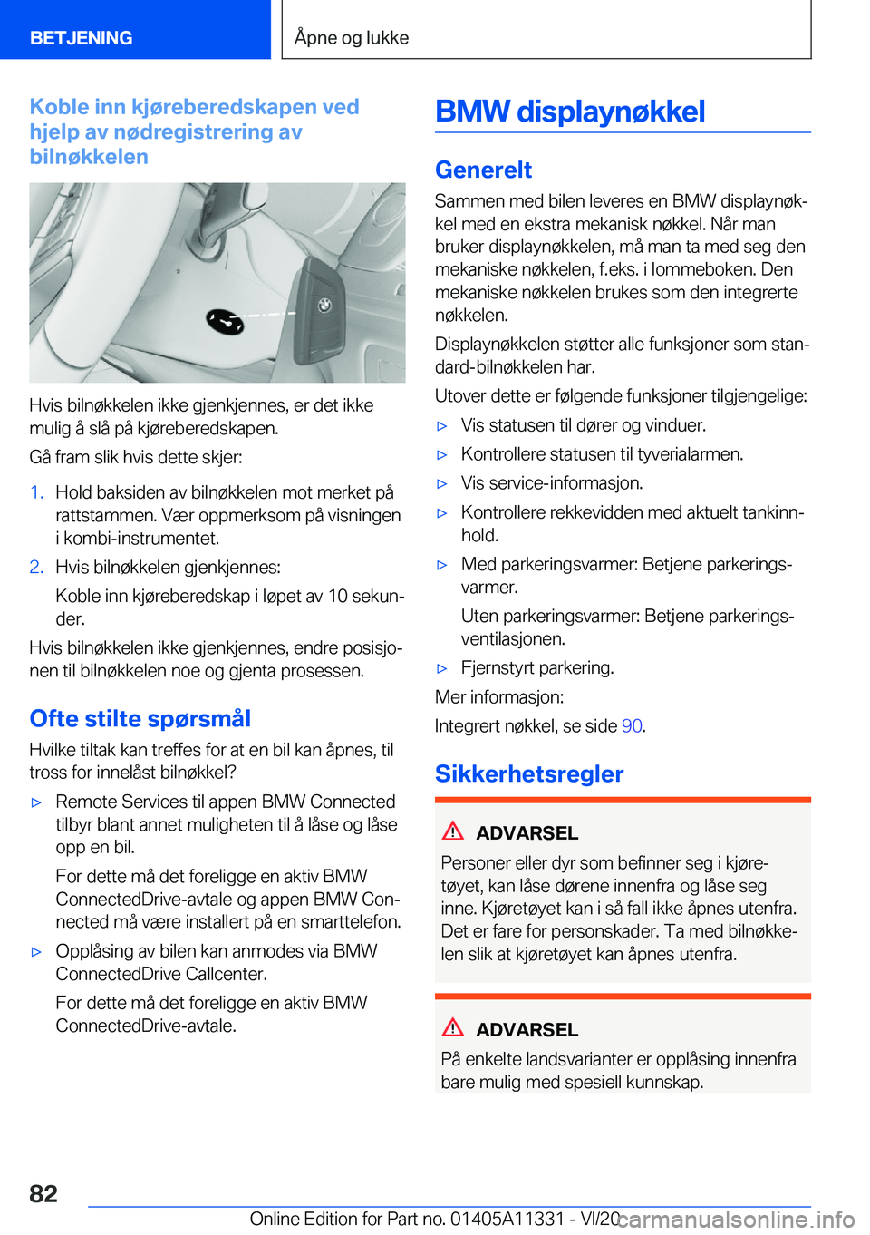 BMW 5 SERIES 2021  InstruksjonsbØker (in Norwegian) �K�o�b�l�e��i�n�n��k�j�
