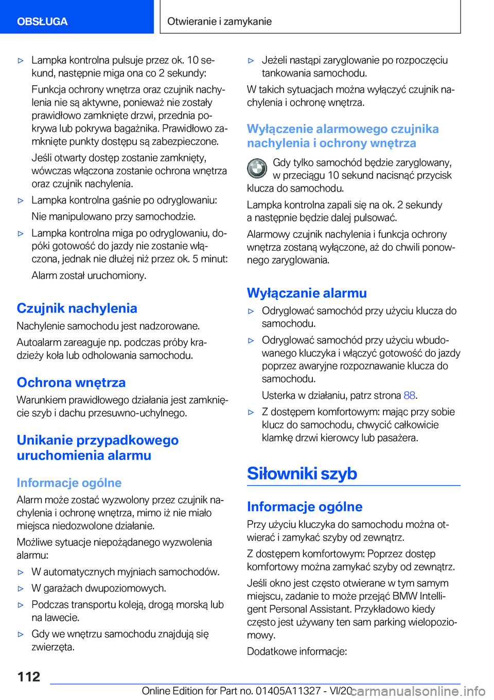 BMW 5 SERIES 2021  Instrukcja obsługi (in Polish) 'x�L�a�m�p�k�a��k�o�n�t�r�o�l�n�a��p�u�l�s�u�j�e��p�r�z�e�z��o�k�.��1�0��s�ej�k�u�n�d�,��n�a�s�t�