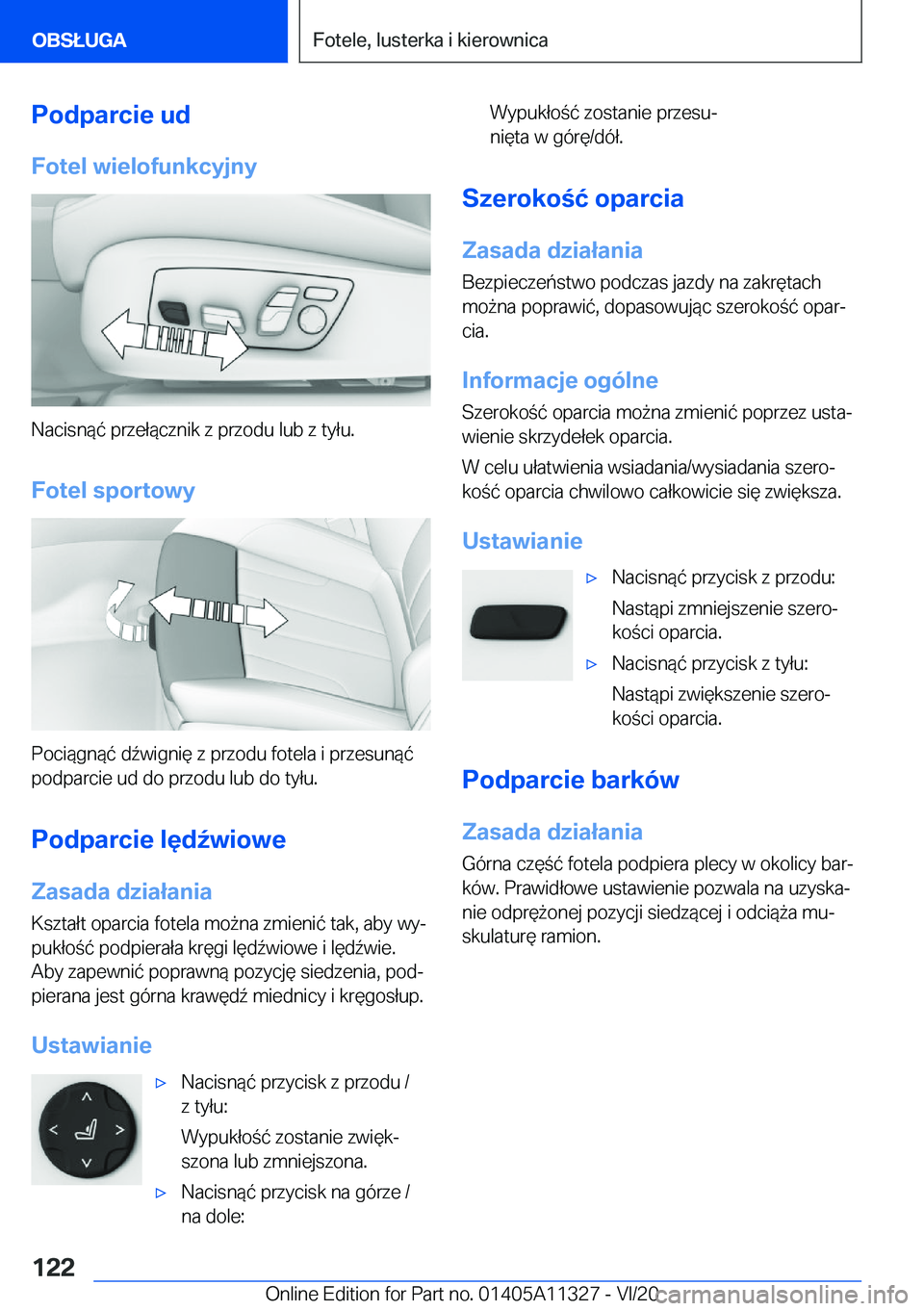 BMW 5 SERIES 2021  Instrukcja obsługi (in Polish) �P�o�d�p�a�r�c�i�e��u�d�F�o�t�e�l��w�i�e�l�o�f�u�n�k�c�y�j�n�y
�N�a�c�i�s�n�