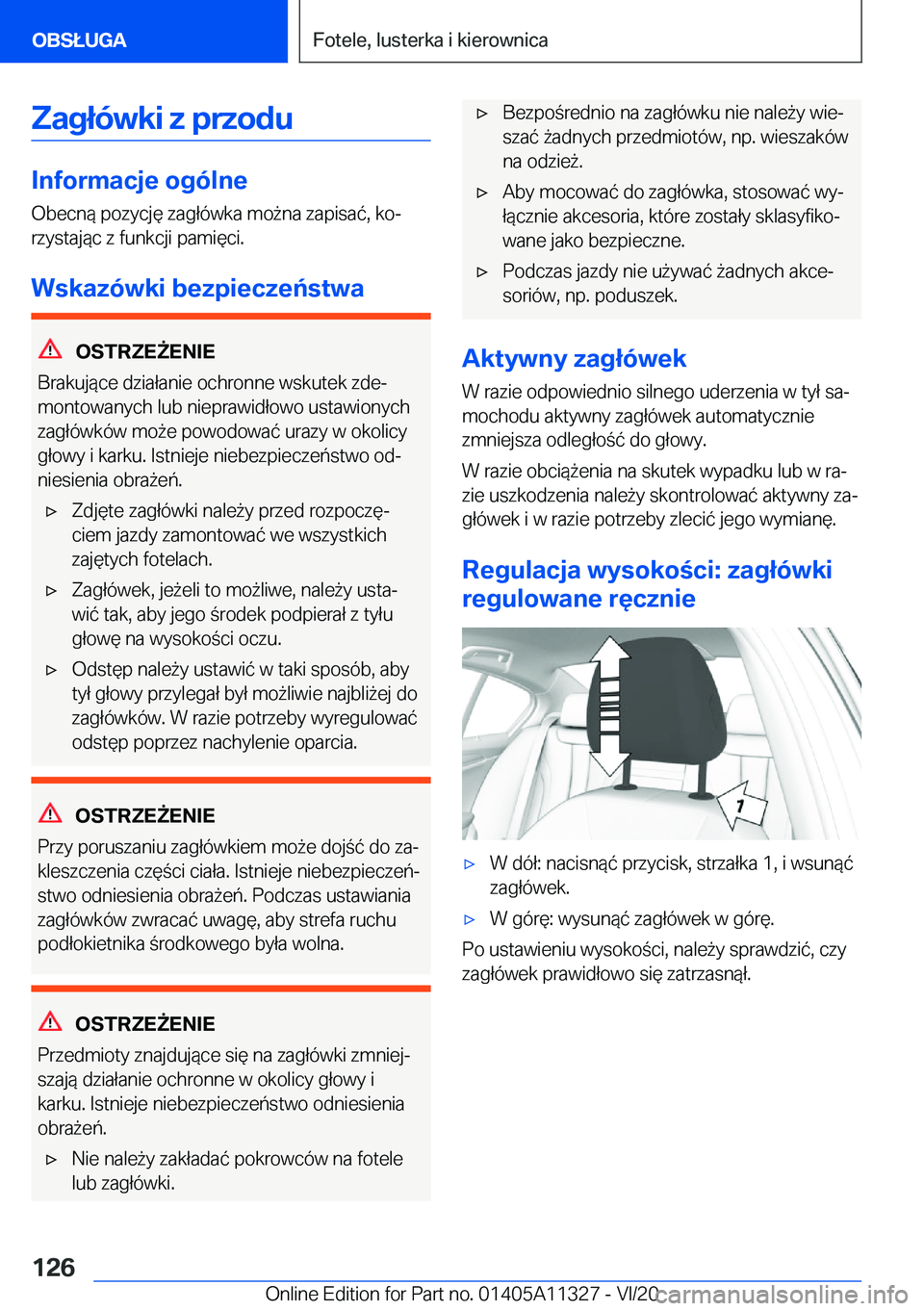 BMW 5 SERIES 2021  Instrukcja obsługi (in Polish) �Z�a�g�ł�