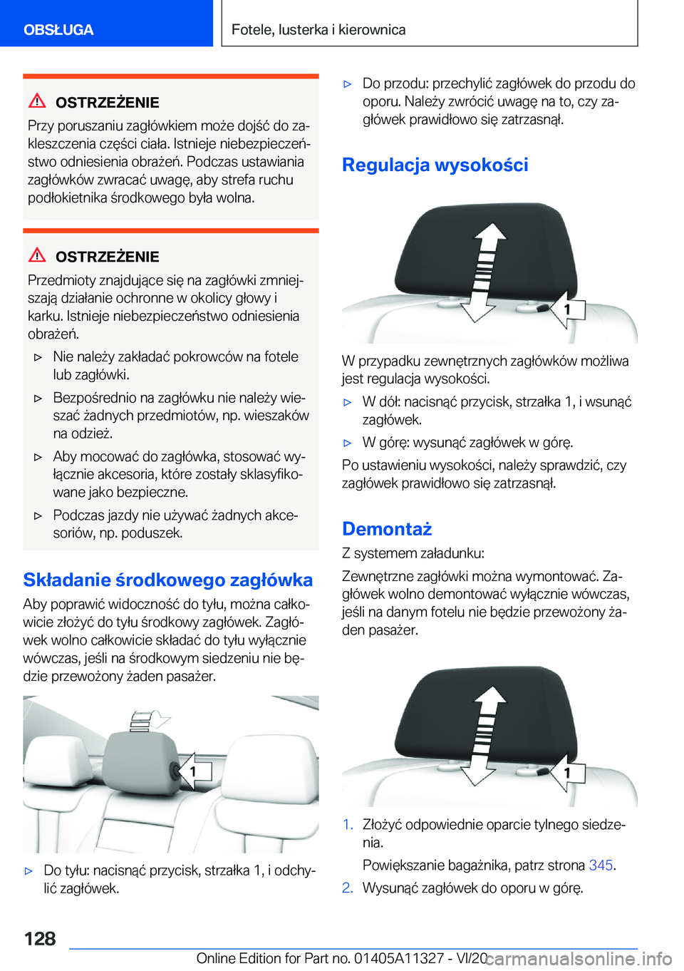 BMW 5 SERIES 2021  Instrukcja obsługi (in Polish) �O�S�T�R�Z�E8�E�N�I�E
�P�r�z�y��p�o�r�u�s�z�a�n�i�u��z�a�g�ł�