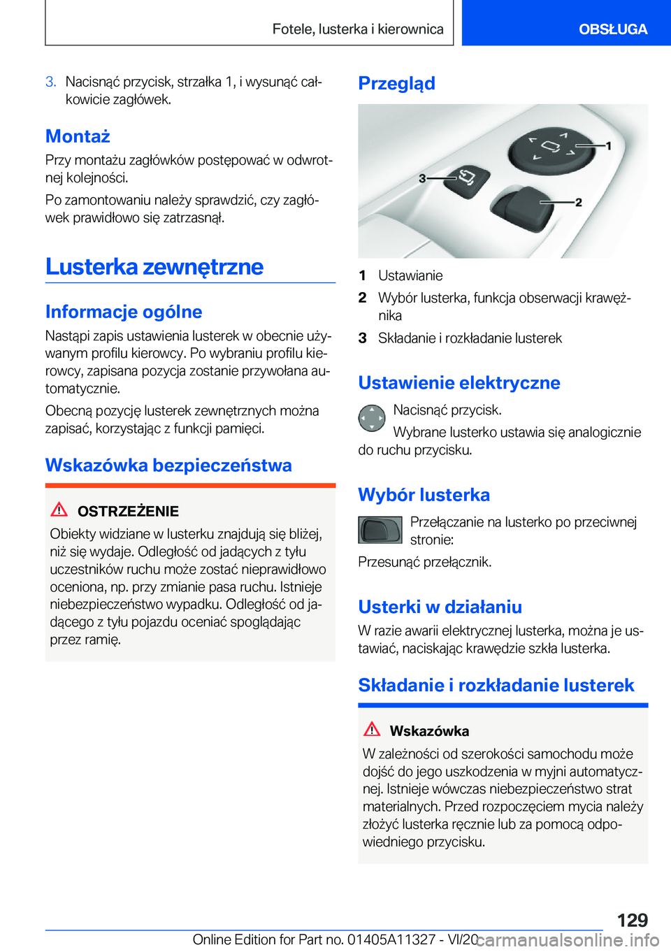 BMW 5 SERIES 2021  Instrukcja obsługi (in Polish) �3�.�N�a�c�i�s�n�