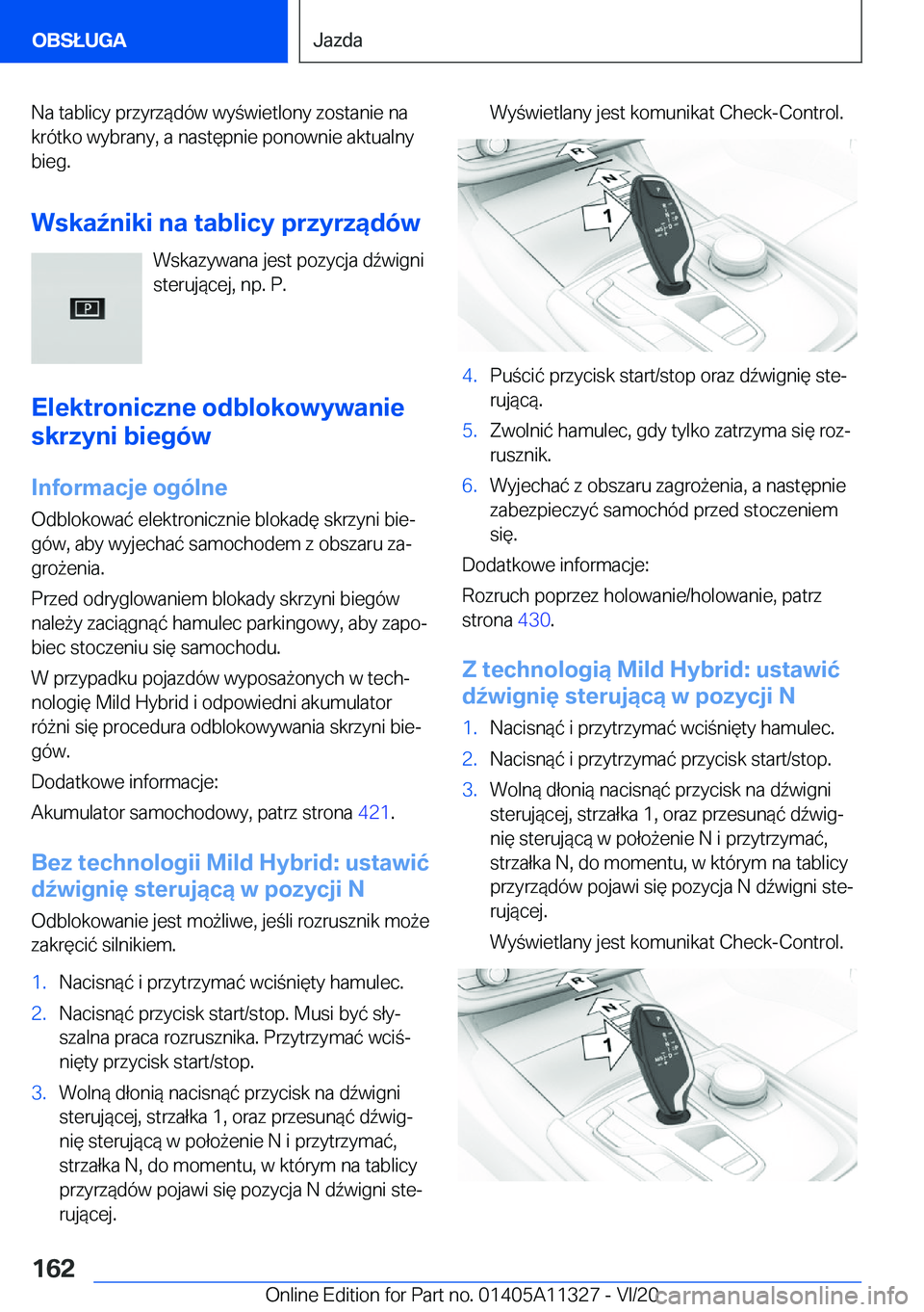 BMW 5 SERIES 2021  Instrukcja obsługi (in Polish) �N�a��t�a�b�l�i�c�y��p�r�z�y�r�z�