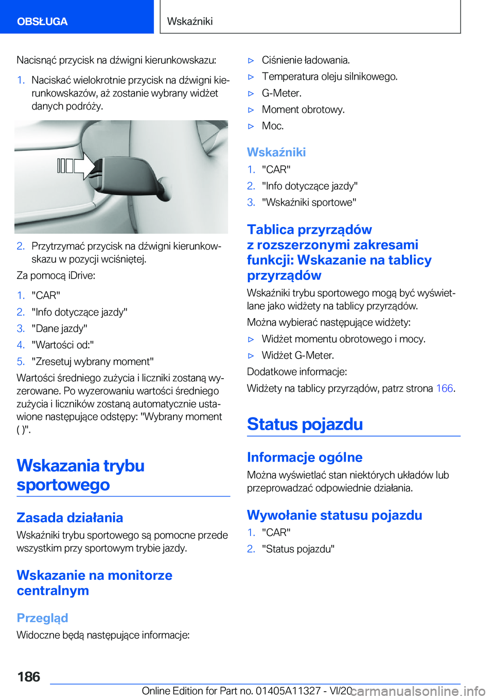 BMW 5 SERIES 2021  Instrukcja obsługi (in Polish) �N�a�c�i�s�n�