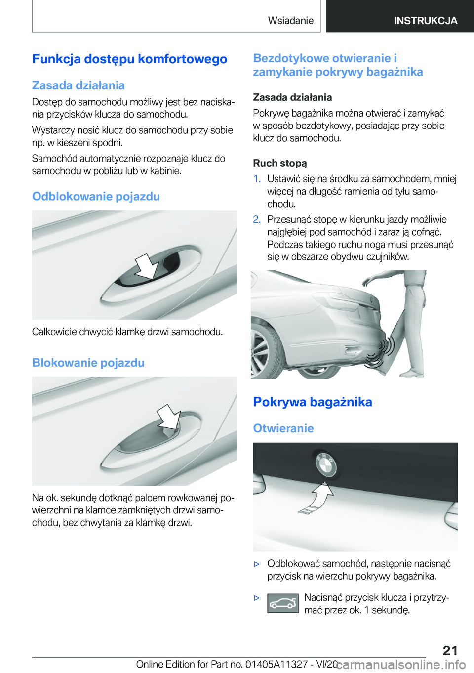 BMW 5 SERIES 2021  Instrukcja obsługi (in Polish) �F�u�n�k�c�j�a��d�o�s�t�