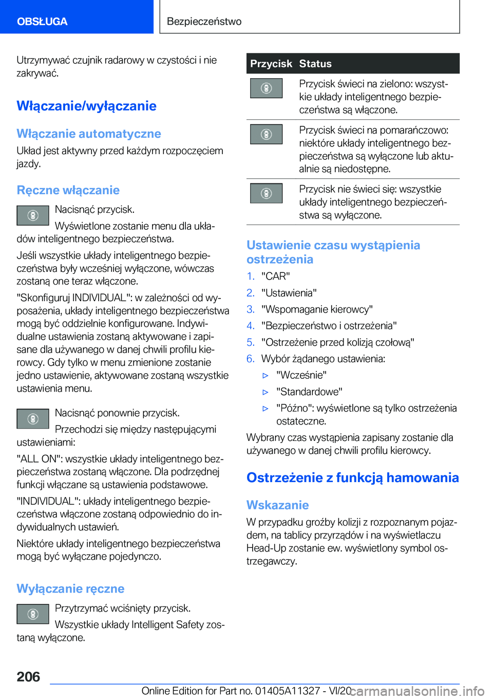 BMW 5 SERIES 2021  Instrukcja obsługi (in Polish) �U�t�r�z�y�m�y�w�a�
