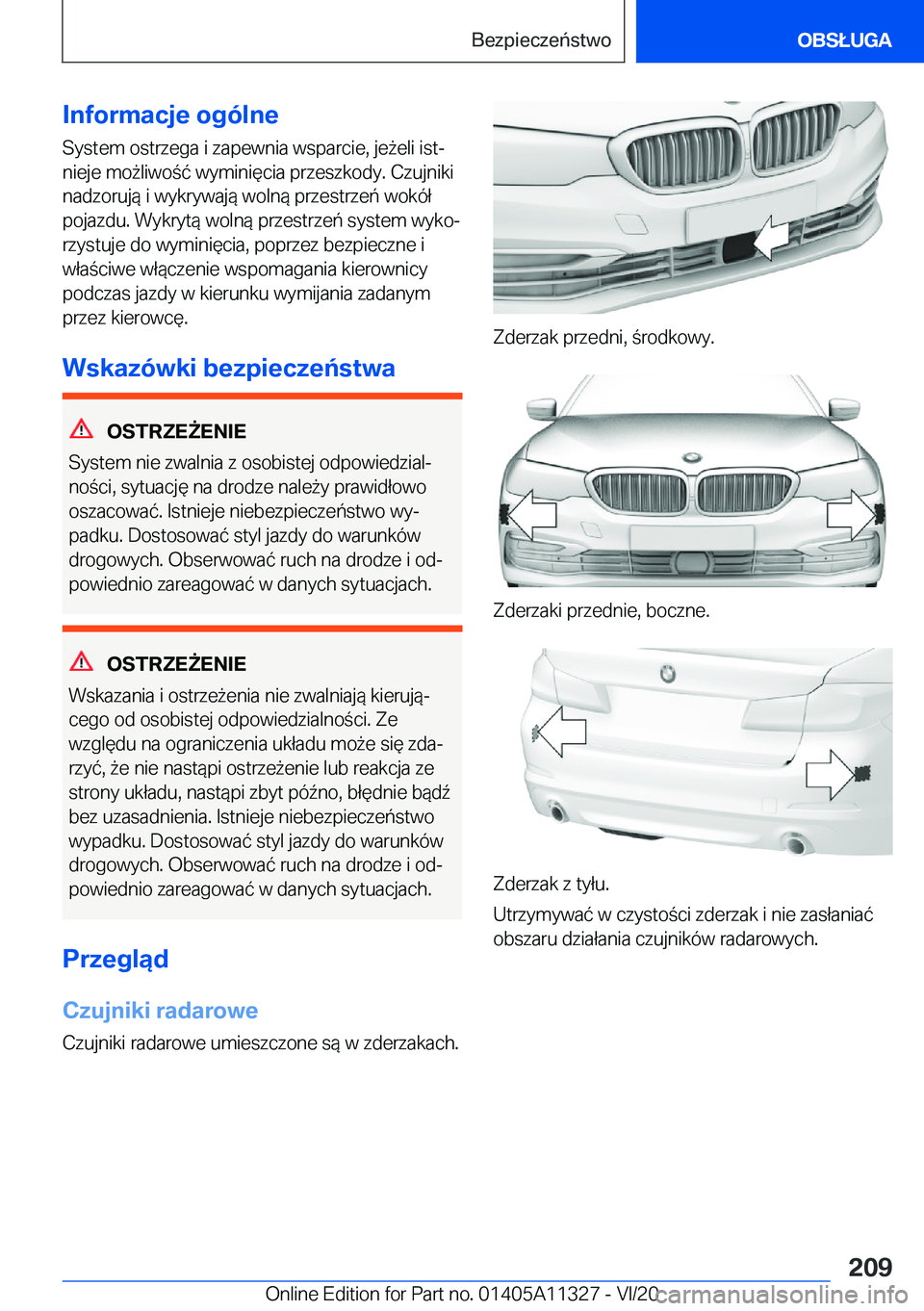 BMW 5 SERIES 2021  Instrukcja obsługi (in Polish) �I�n�f�o�r�m�a�c�j�e��o�g�