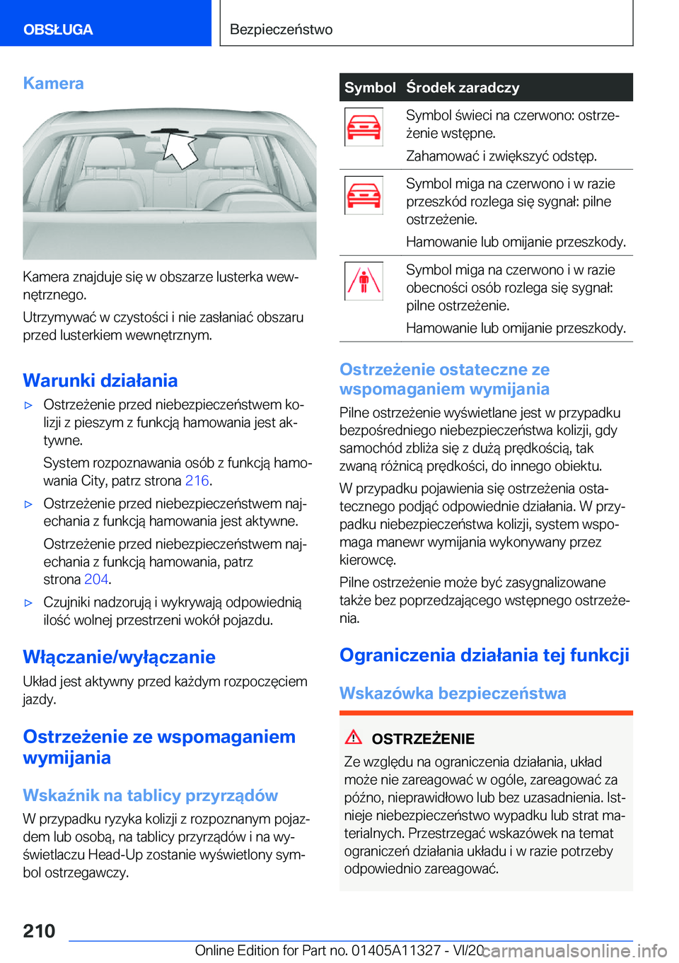 BMW 5 SERIES 2021  Instrukcja obsługi (in Polish) �K�a�m�e�r�a
�K�a�m�e�r�a��z�n�a�j�d�u�j�e��s�i�
