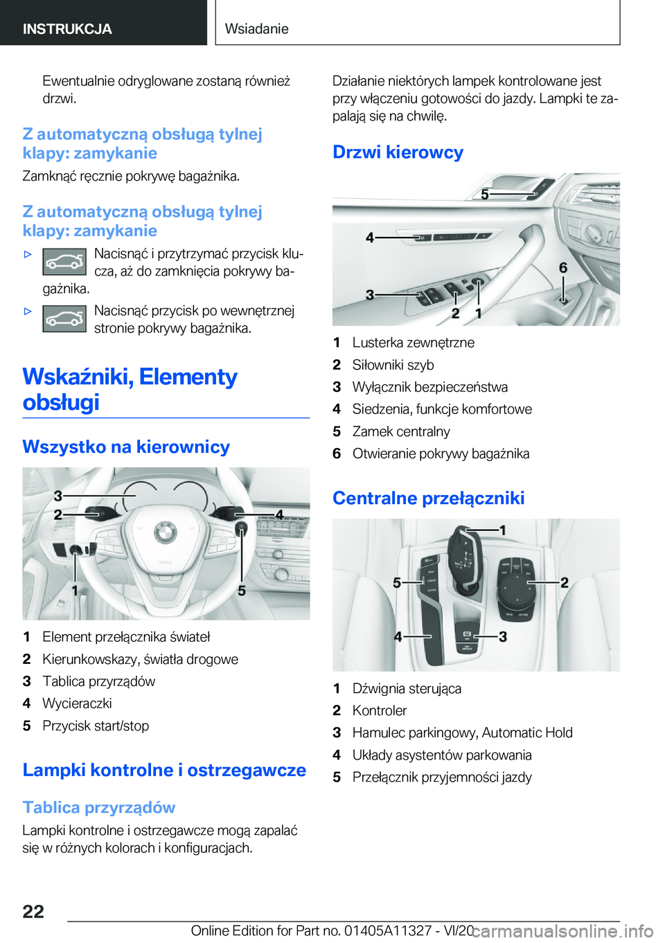 BMW 5 SERIES 2021  Instrukcja obsługi (in Polish) �E�w�e�n�t�u�a�l�n�i�e��o�d�r�y�g�l�o�w�a�n�e��z�o�s�t�a�n�