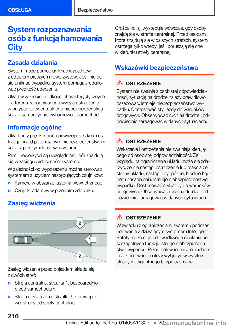 BMW 5 SERIES 2021  Instrukcja obsługi (in Polish) �S�y�s�t�e�m��r�o�z�p�o�z�n�a�w�a�n�i�a�o�s�