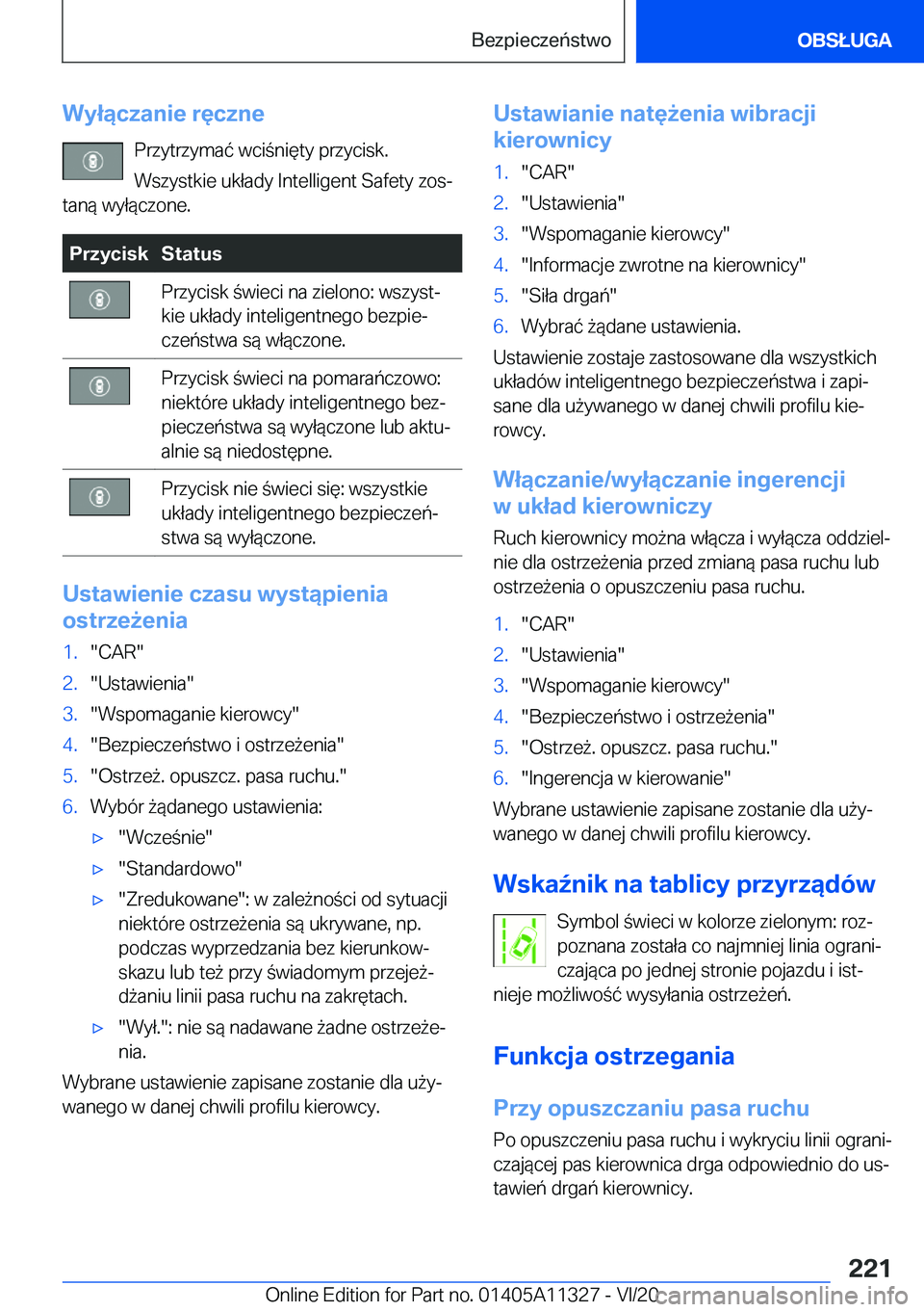 BMW 5 SERIES 2021  Instrukcja obsługi (in Polish) �W�y�ł�ą�c�z�a�n�i�e��r�