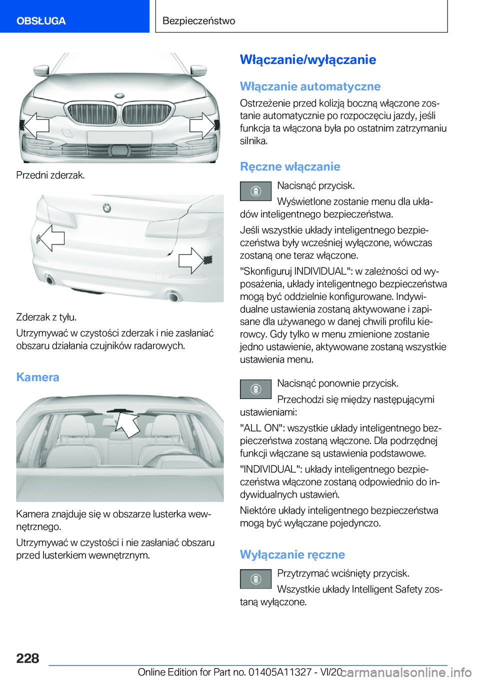 BMW 5 SERIES 2021  Instrukcja obsługi (in Polish) �P�r�z�e�d�n�i��z�d�e�r�z�a�k�.
�Z�d�e�r�z�a�k��z��t�y�ł�u�.
�U�t�r�z�y�m�y�w�a�