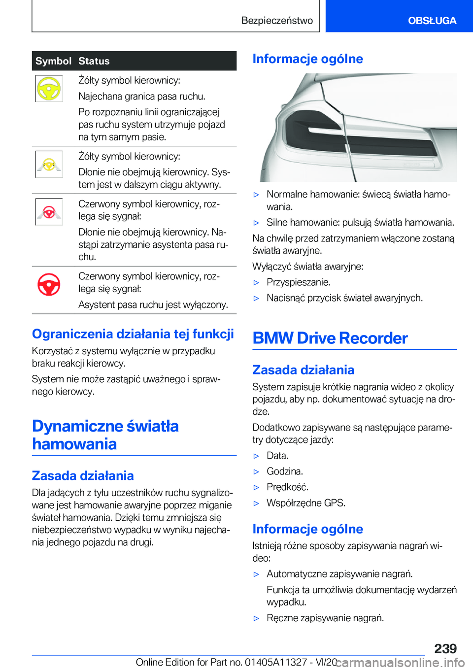 BMW 5 SERIES 2021  Instrukcja obsługi (in Polish) �S�y�m�b�o�l�S�t�a�t�u�s8�