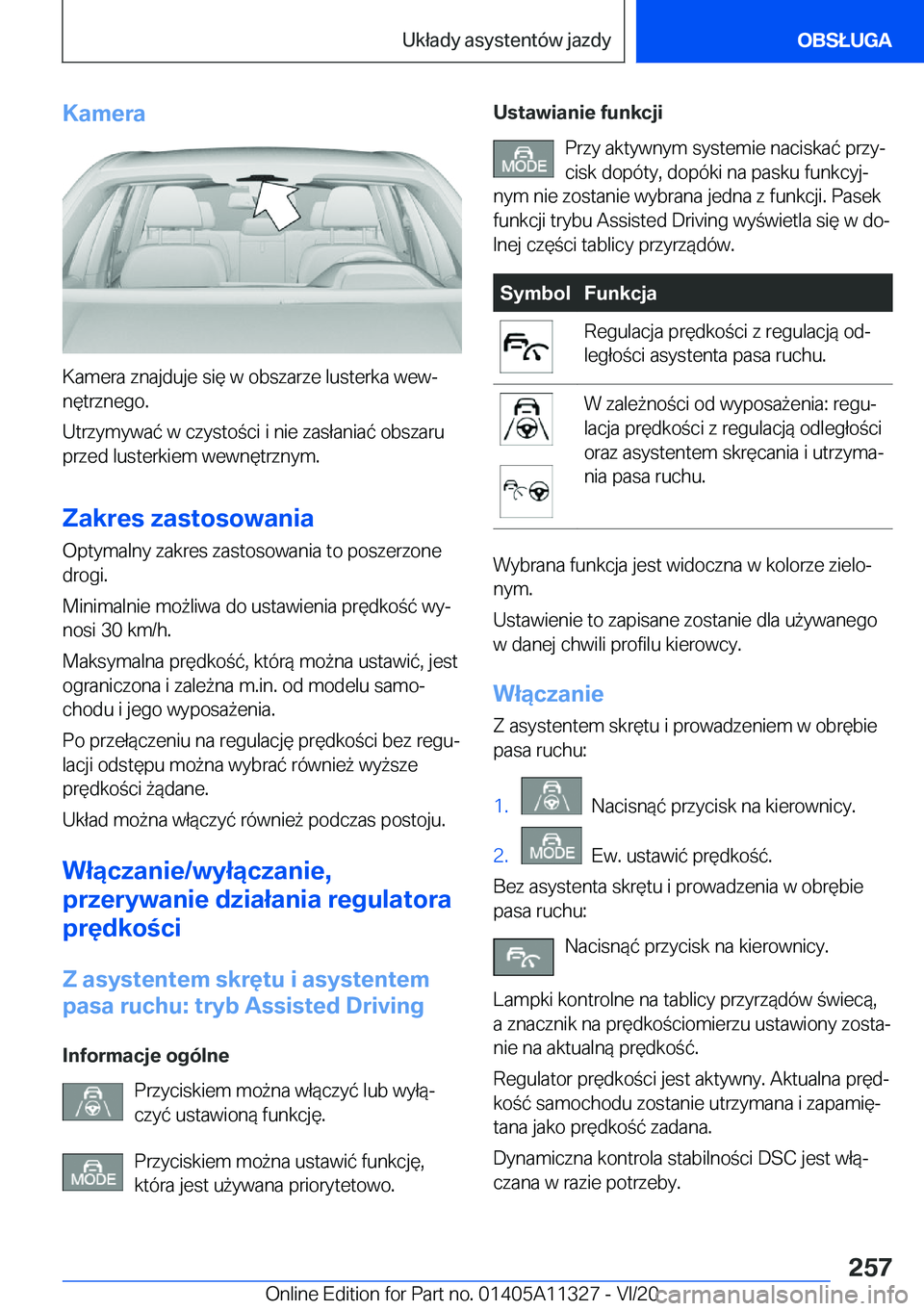 BMW 5 SERIES 2021  Instrukcja obsługi (in Polish) �K�a�m�e�r�a
�K�a�m�e�r�a��z�n�a�j�d�u�j�e��s�i�