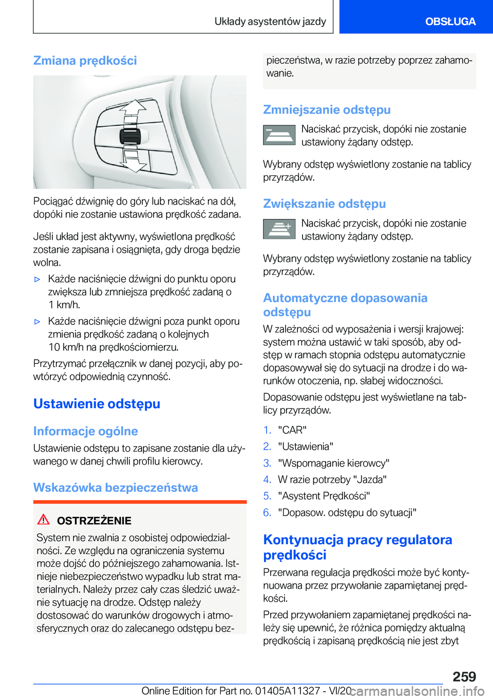 BMW 5 SERIES 2021  Instrukcja obsługi (in Polish) �Z�m�i�a�n�a��p�r�