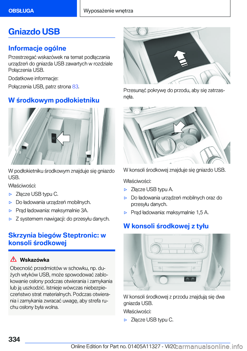 BMW 5 SERIES 2021  Instrukcja obsługi (in Polish) �G�n�i�a�z�d�o��U�S�B
�I�n�f�o�r�m�a�c�j�e��o�g�