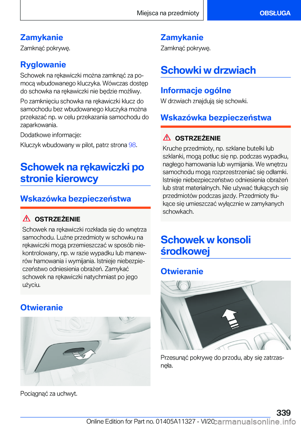 BMW 5 SERIES 2021  Instrukcja obsługi (in Polish) �Z�a�m�y�k�a�n�i�e
�Z�a�m�k�n�
