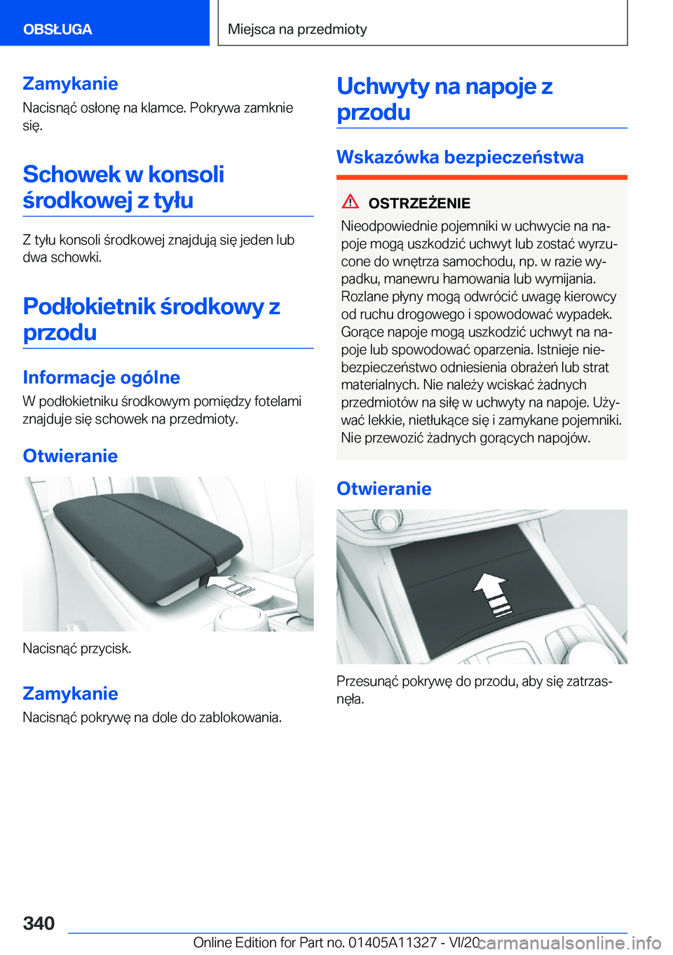 BMW 5 SERIES 2021  Instrukcja obsługi (in Polish) �Z�a�m�y�k�a�n�i�e
�N�a�c�i�s�n�