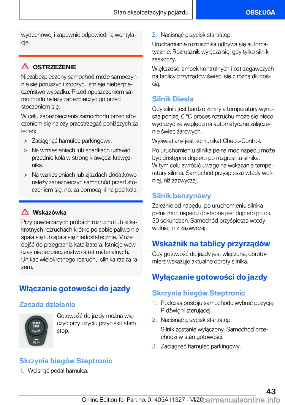 BMW 5 SERIES 2021  Instrukcja obsługi (in Polish) �w�y�d�e�c�h�o�w�e�j��i��z�a�p�e�w�n�i�